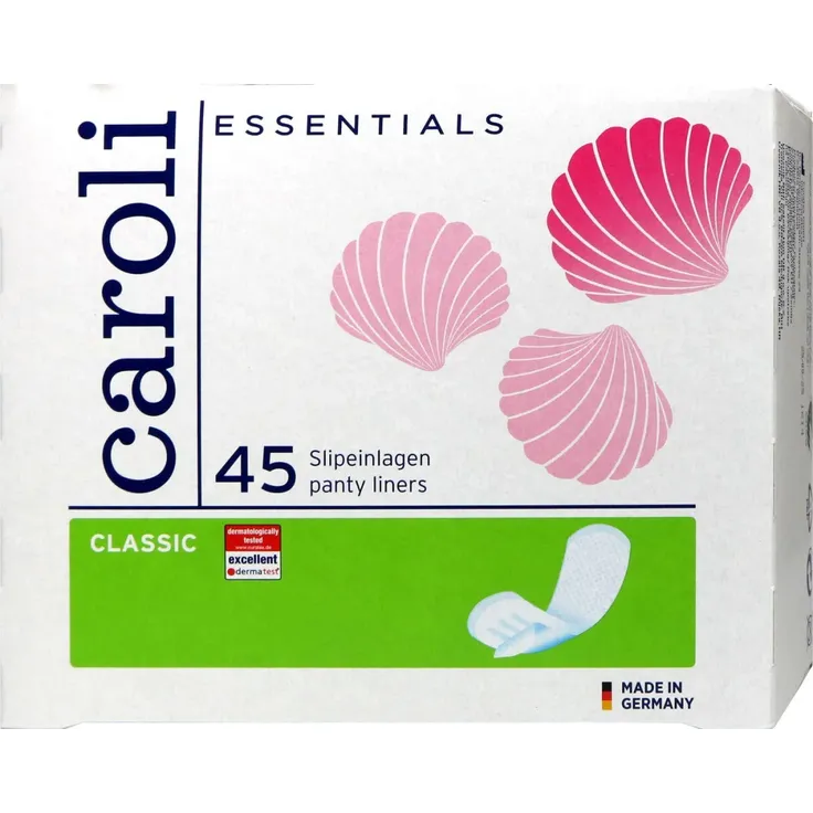 Caroli Slipeinlagen Classic – 45 Stück, extra dünn & atmungsaktiv, hautfreundlich, ideal für täglichen, diskreten Schutz