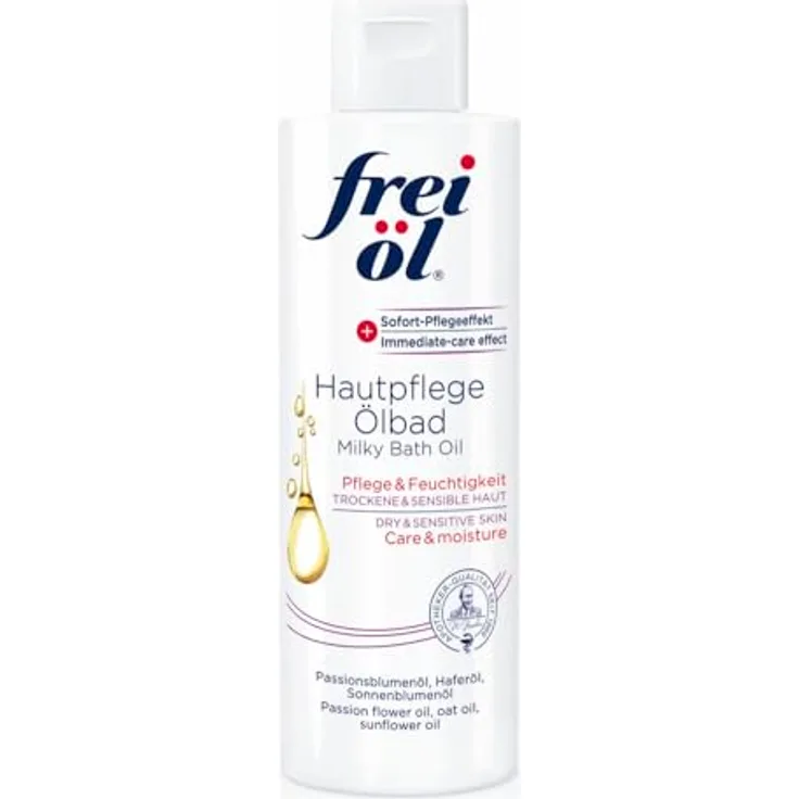 frei öl HautpflegeÖlbad, feuchtigkeitsspendendes Körperöl mit hochwertigen pflanzlichen Ölen, vegan, 200 ml