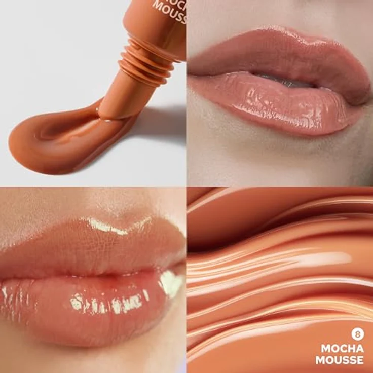 Dermacol Lip Treat Hydratisierendes Lipgloss Farbton 8 Mocha Mousse (Caramel Toffee), 10 ml, mit Feuchtigkeit spendender Hyaluronsäure und hohem Glanz – Bild 2