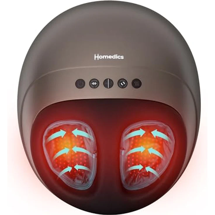 HoMedics Shiatsu Air Pro Fußmassagegerät, elektrisches Fußmassagegerät mit Luftkompression, Wärmefunktion und anpassbarer Massageintensität – Bild 1