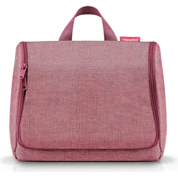 REISENTHEL® toiletbag XL twist, Kosmetiktasche in maroon mit Haken zum Aufhängen und abnehmbarem Spiegel, wasserabweisend, 4l Volumen – Bild 2