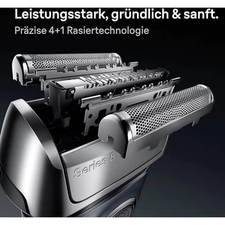 Braun Series 8, Elektrorasierer mit 4+1 Technologie, SensoAdapt-Technologie, 60 Minuten Akkulaufzeit, wasserdicht, inkl. Reiseetui und SmartCare Center – Bild 4