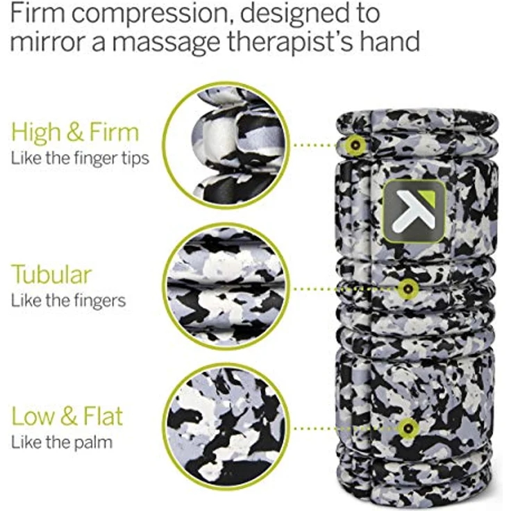 Trigger Point THE GRID 1.0, Massagegerät mit Distrodensity-Zonen für Muskelreparatur, 13 Zoll, GREY CAMO – Bild 2