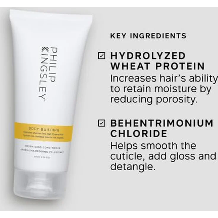 Philip Kingsley Body Building Weightless Conditioner, feuchtigkeitsspendend für feines Haar, 200 ml – Bild 4