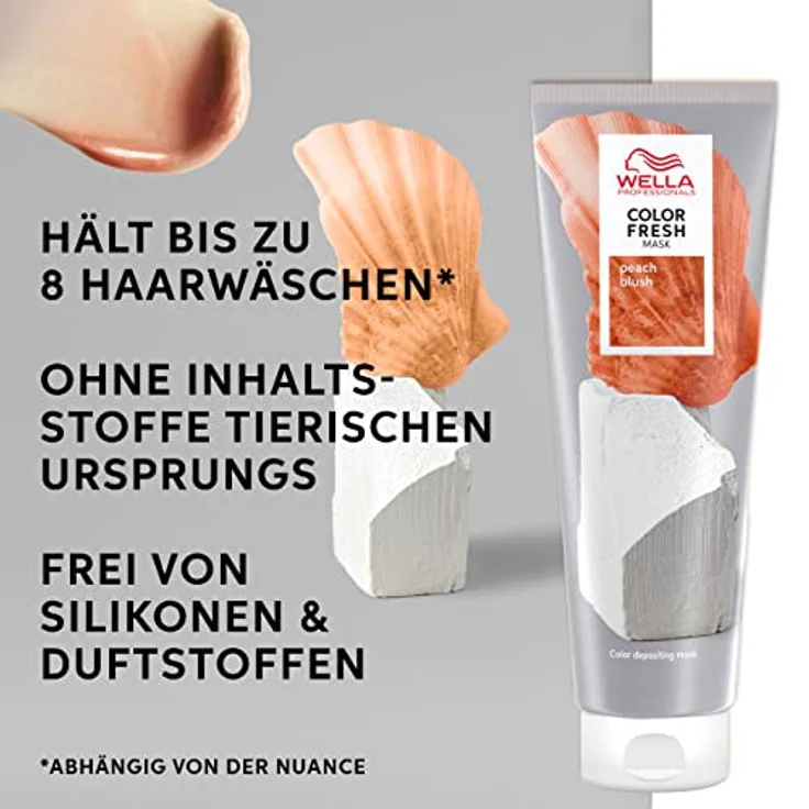 Wella Professionals Color Fresh Mask Peach Blush – Haarkur zum Beleben und Verändern der Haarfarbe – pflegende Tönung mit Avocadoöl – für blondes und aufgehelltes Haar – 150 ml – Bild 2