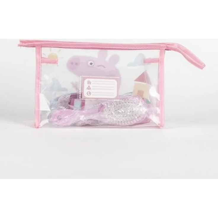 Peppa Pig Peppa Wutz Hygieneset, Kulturbeutel mit Handtuch und Haarbürste für kleine Abenteurer, blau – Bild 2