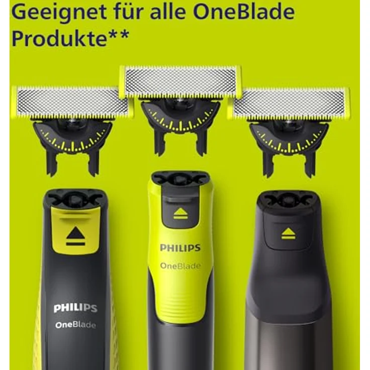 Philips Norelco OneBlade QP440/50, 360° Ersatzklinge für Rasierer, silber/hellgrün, 4 Stück – Bild 3