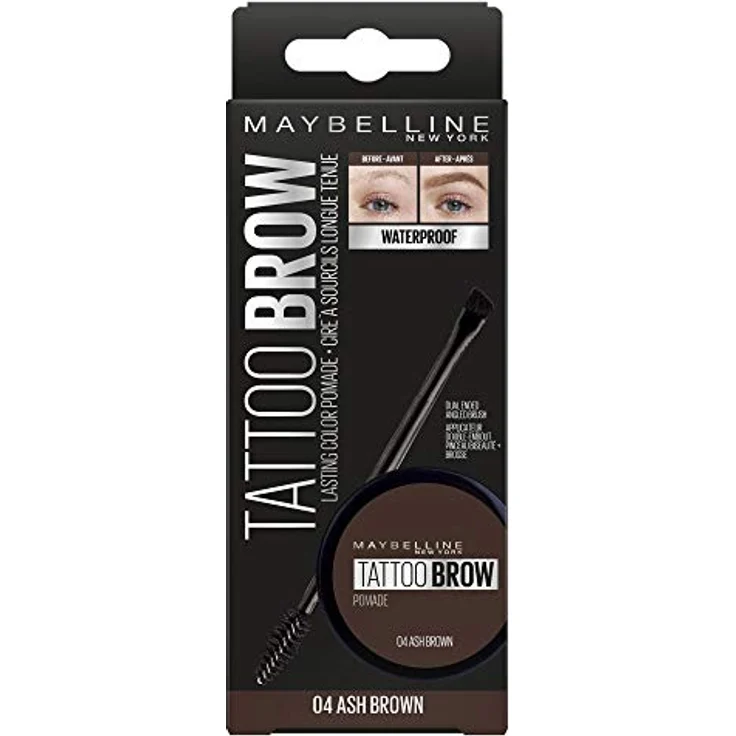 Maybelline New York Augenbrauenfarbe, Wasserfest und langanhaltend, Tattoo Brow Pomade, 004 Ash Brown, 3,5 ml – Bild 4