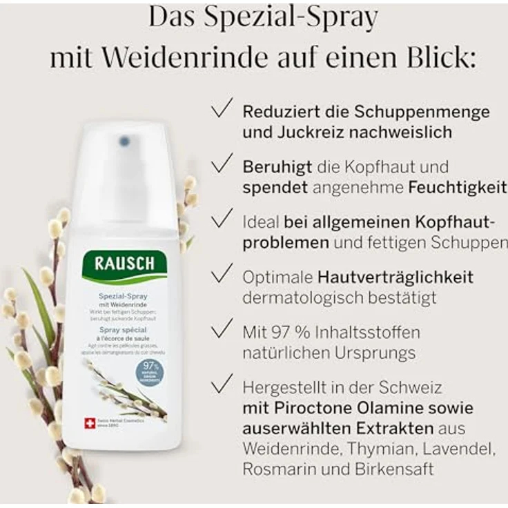 Rausch RAUSCH Spezial-Spray mit Weidenrinde, 100 ml, Pflege für trockenes Haar – Bild 3