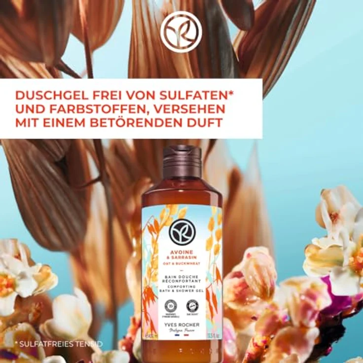 Yves Rocher Bain de Nature, pflegendes Duschgel Oat & Buckwheat, 400 ml, 95 % natürliche Inhaltsstoffe – Bild 1