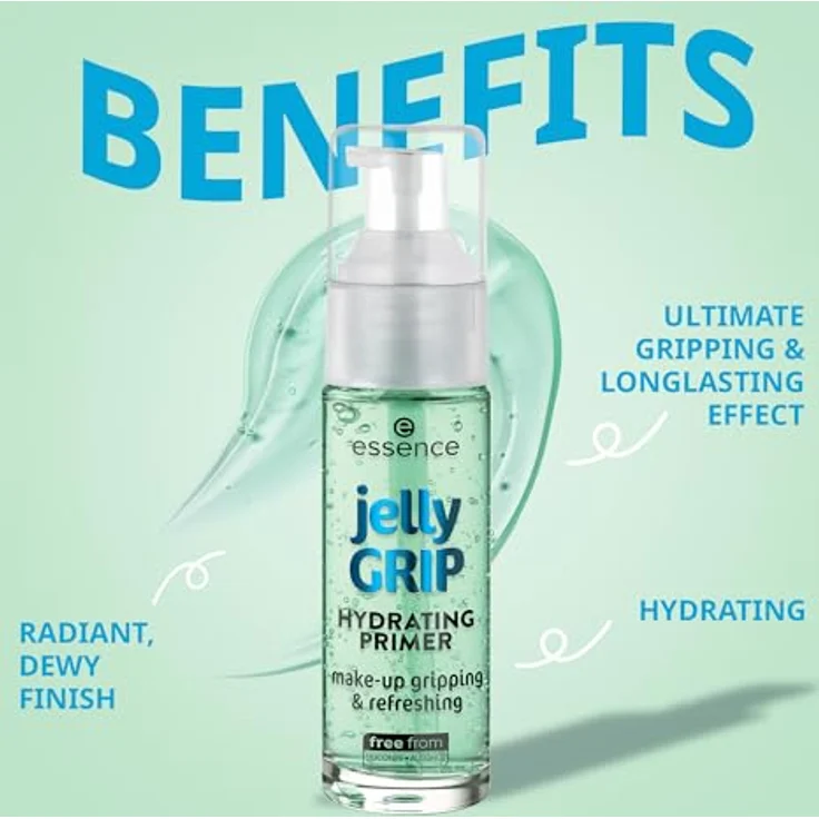 essence jelly GRIP, feuchtigkeitsspendender Make-up Primer, 29 ml, vegan, glättet die Haut und verlängert den Halt des Make-ups – Bild 2