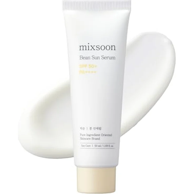 mixsoon Bean Sun Serum SPF 50+ PA++++, leichtes koreanisches Sonnenschutz-Serum mit Niacinamid und Hyaluronsäure, 50 ml, ohne Weißschleier, riff-sicher, feuchtigkeitsspendend – Bild 2