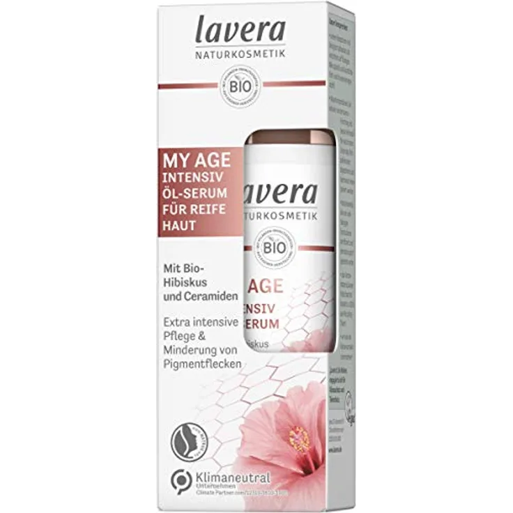 lavera MY AGE Intensiv Öl-Serum mit Bio-Hibiskus und Ceramiden, mindert Pigmentflecken, für reife Haut, zertifizierte Naturkosmetik, vegan, 30 ml