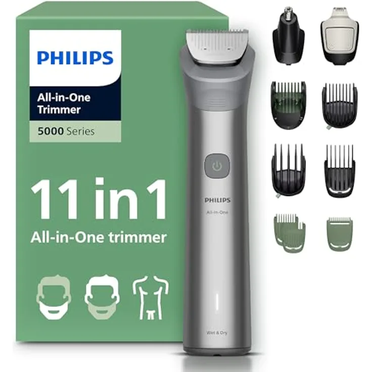 Philips Series 5000 MG5951/15, Multifunktionstrimmer für Gesicht, Körper und Haare, Herren Bartschneider