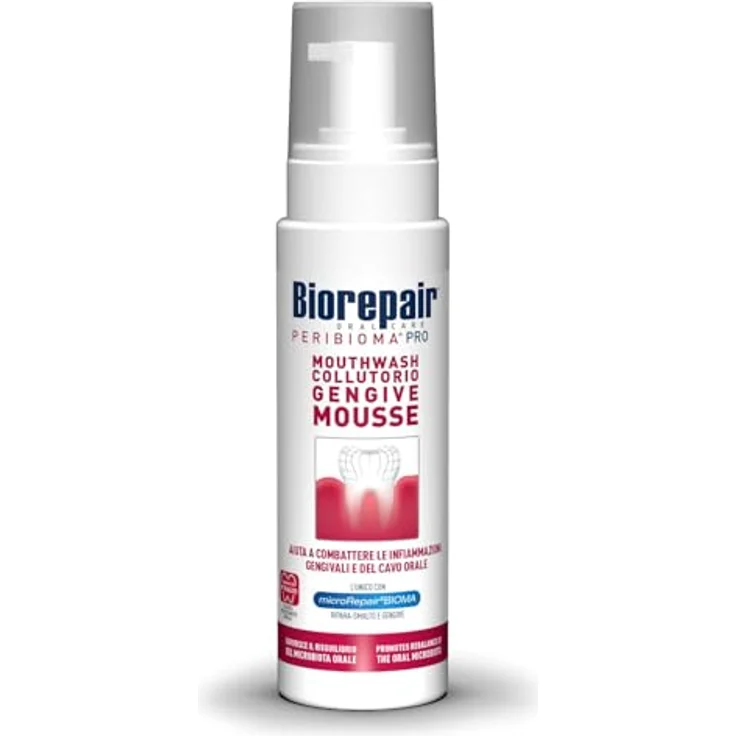 Biorepair Peribioma Mousse Mouthwash, 200 ml, Mundspülung für frischen Atem und gesundes Zahnfleisch, Unisex – Bild 2
