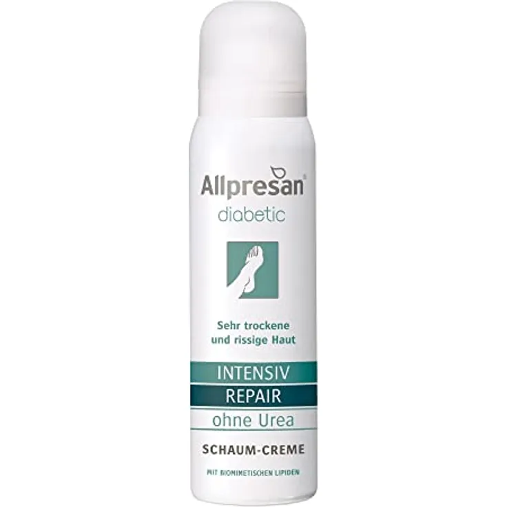Allpresan diabetic INTENSIV + REPAIR ohne Urea Schaum-Creme - bei Diabetes mellitus - für sehr trockene bis rissige Fußhaut - 100 ml