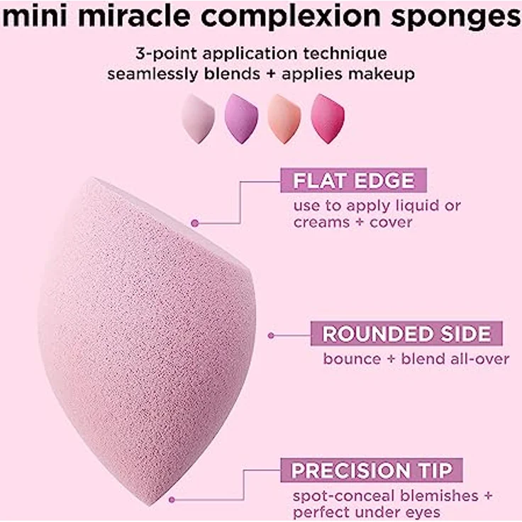 Real Techniques Miracle Complexion Mini Sponges Set Make-up Schwamm, Dekorative Kosmetik Make-up Accessoires – Bild 3