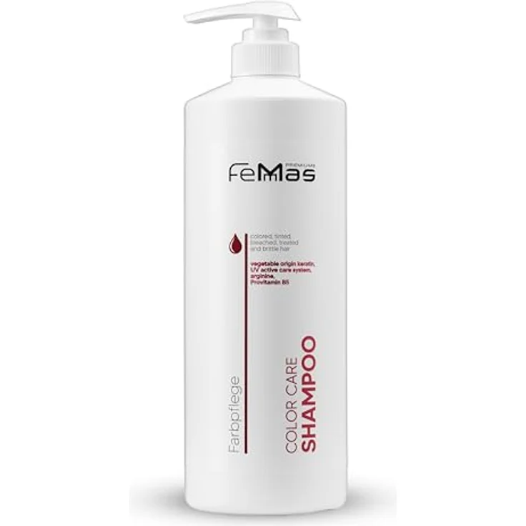 FemMas Color Care Friseur Haarshampoo, feuchtigkeitsspendendes Farbshampoo mit Keratin & Arginin für geschädigtes, trockenes & gefärbtes Haar, 1000 ml – Bild 1