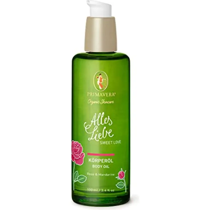 PRIMAVERA Alles Liebe Körperöl 100 ml – Naturkosmetik – Rose, Mandarinen Duft – pflegend, nährend – vegan