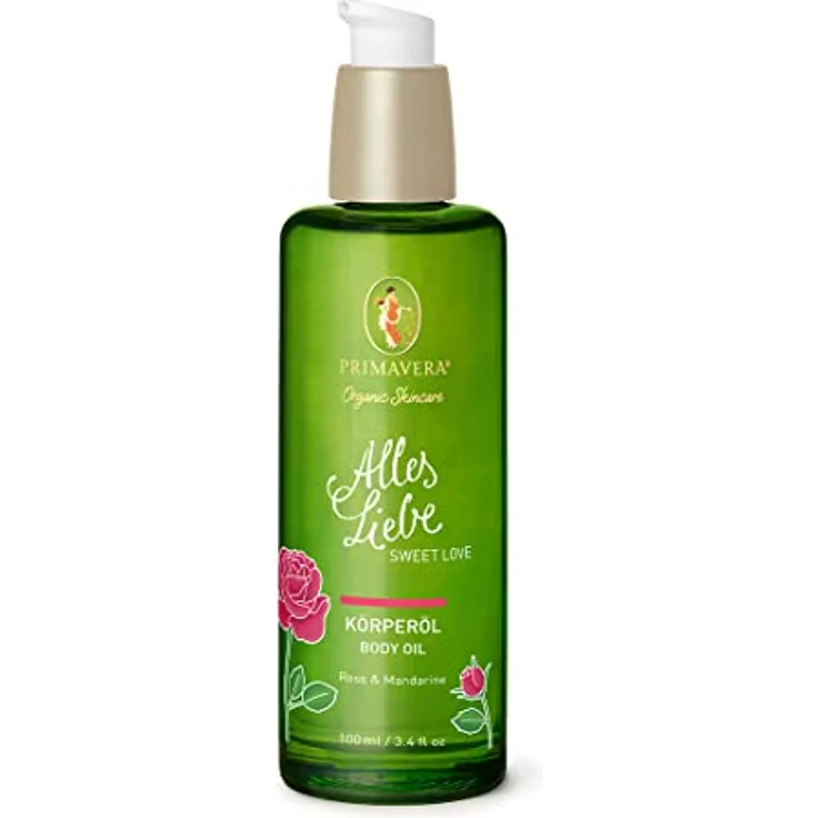 PRIMAVERA Alles Liebe Körperöl 100 ml – Naturkosmetik – Rose, Mandarinen Duft – pflegend, nährend – vegan – Bild 1