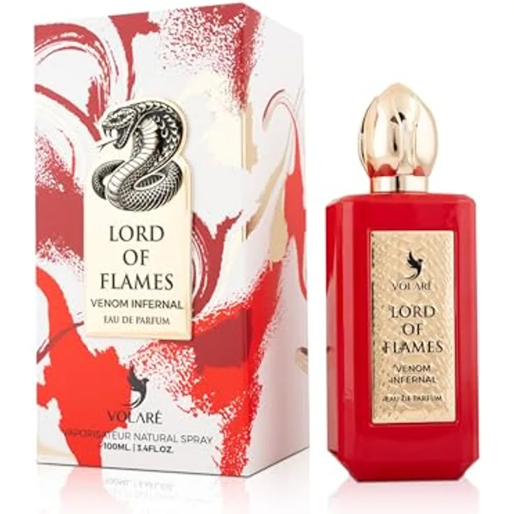 VOLARÉ Lord of Flames Venom Infernal Eau de Parfum 100 ml – Luscious Berry-Amber Lederduft, Unisex, langanhaltend, aus Dubai