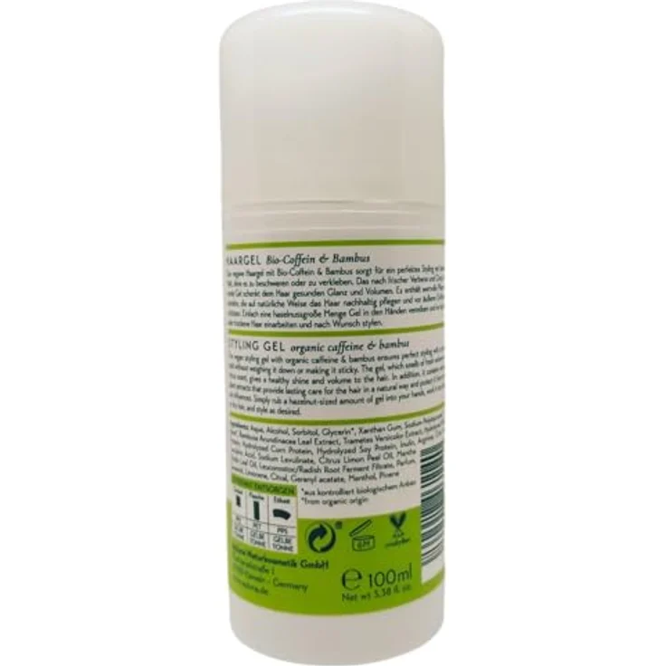 Ayluna Haargel Bio-Coffein & Bambus, starker Halt, 100ml, vegan & bio mit frischem Verbena-Citrus Duft – Bild 3