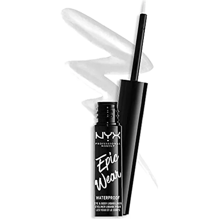 NYX Professional Makeup Epic Wear Liquid Liner, Flüssig-Eyeliner mit mattem Finish, Farbton 04 White, 3.5 ml – Bild 1