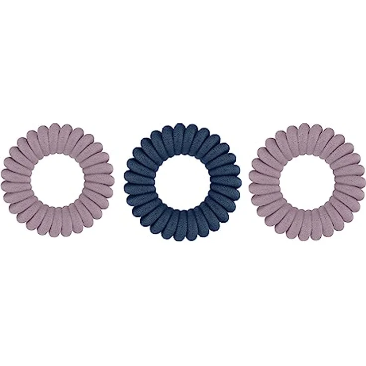 Invisibobble Power Haargummis Spirale aus Plüsch in Dunkel Rosa und Blau - Extra stark für Sport - 3 Stück – Bild 2