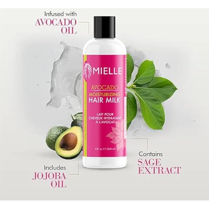 Mielle Avocado Feuchtigkeitsspendende Leave-In Haarmilch, Bio, 227 ml, für alle Haartypen, tierversuchsfrei und vegan – Bild 5
