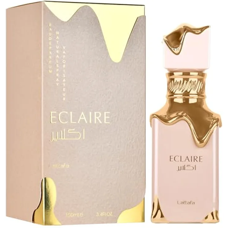 Lattafa Eclair Eau de Parfum, 100 ml - Damenduft mit Karamell, Vanille und Praline