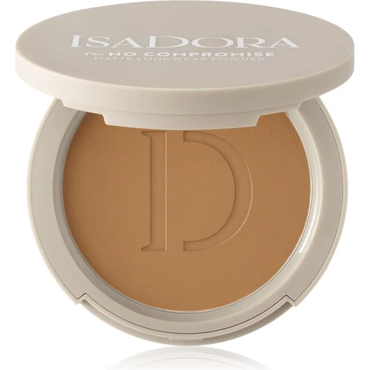 IsaDora The No Compromise Matte Longwear Powder, Kompaktpuder für mattes Aussehen, Farbton 70 Neutral Tan, 8 g