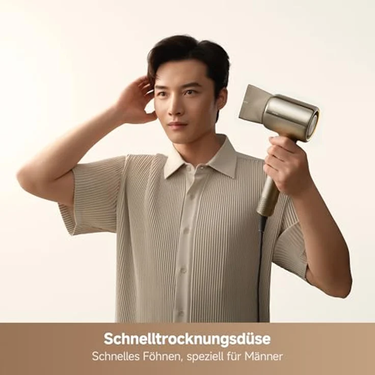 MOVA Shine 20 Haartrockner mit Diffusor, Hochgeschwindigkeitsmotor, Plasma-Haarpflege und NTC-Überwachung, Gold – Bild 4