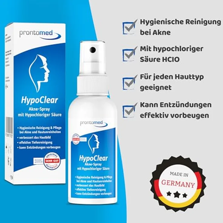 Prontomed HypoClear Spray 75ml – Effektive Hautpflege mit hypochloriger Säure bei Akne und Hautunreinheiten - Für klare, gesunde Haut – Bild 2