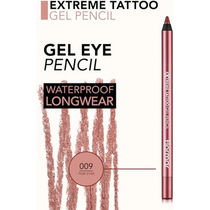 Flormar Extreme Tattoo Gel Pencil 009 Pink Star, hochpigmentierter Gel-Kajal, mattes Finish, wasserfest, langanhaltend, 1,2 g – Bild 3