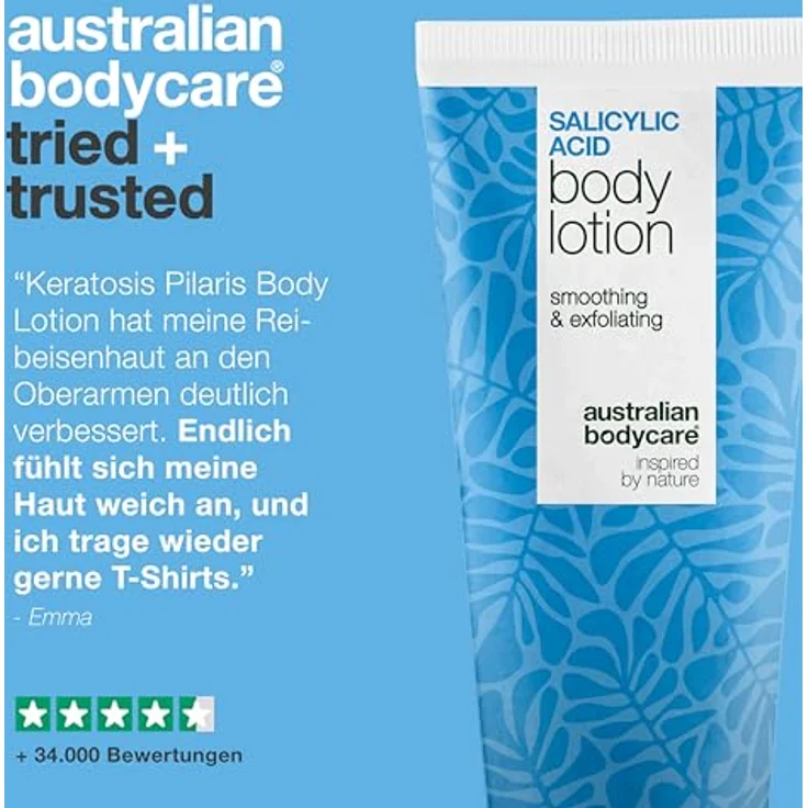 Australian Bodycare Bodylotion gegen Reibeisenhaut, glättend mit Salicylsäure, Niacinamide und Zink PCA, 250 ml – Bild 5