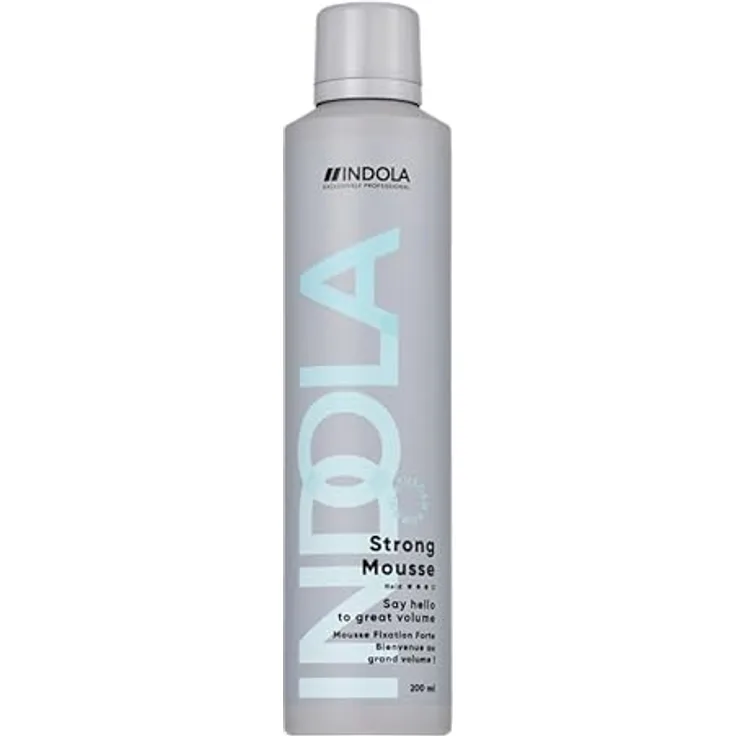 Indola Strong Mousse 200ml, Mousse mit starkem Halt und zusätzlichem Volumen, für alle Haartypen