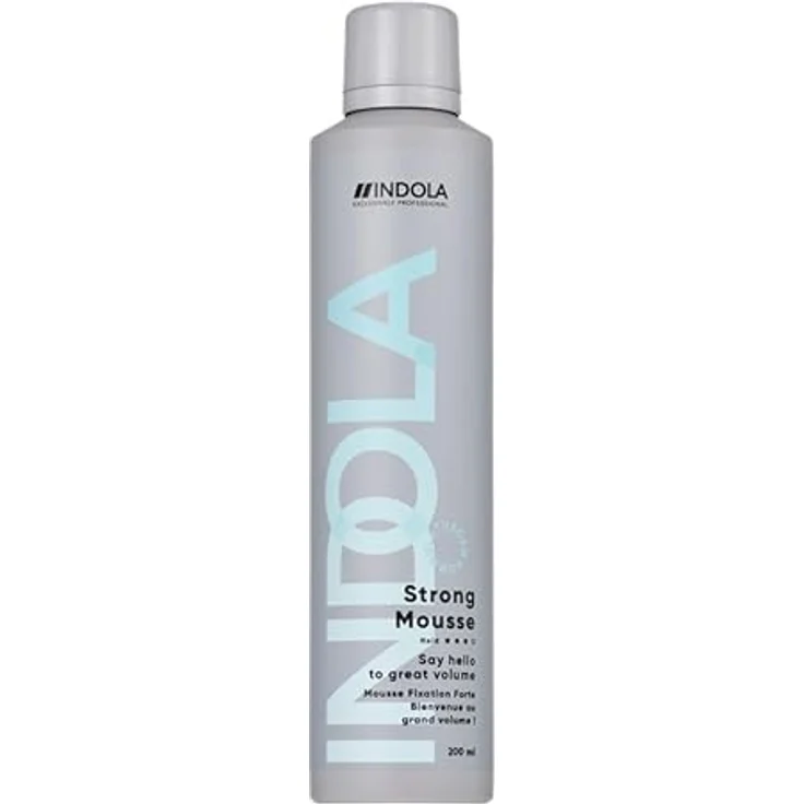 Indola Strong Mousse 200ml, Mousse mit starkem Halt und zusätzlichem Volumen, für alle Haartypen – Bild 1