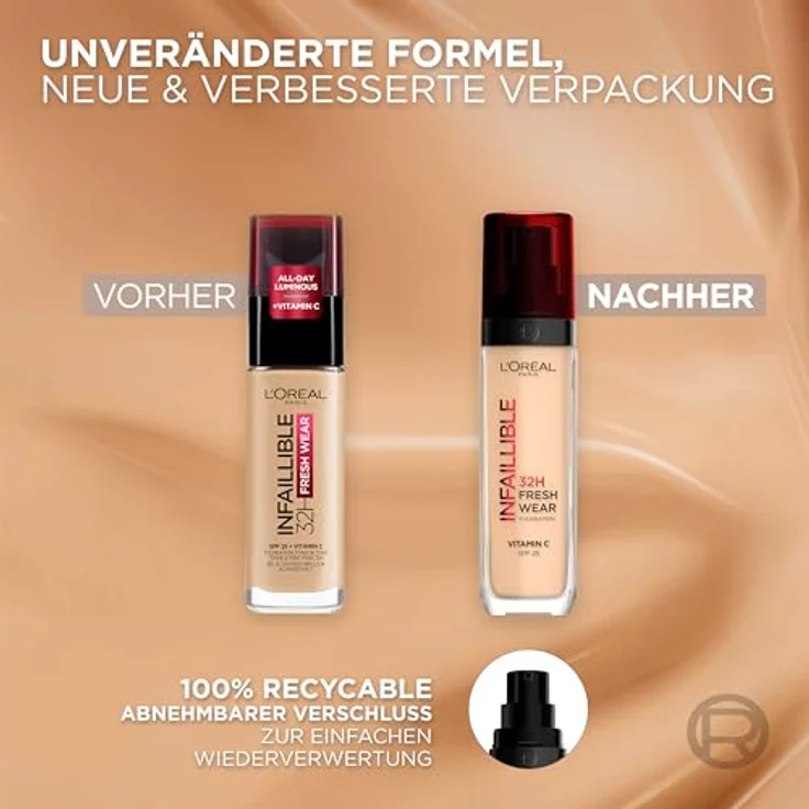 L'Oréal Infaillible 32H Fresh Wear Foundation 30 ml Nr. 60 - Rose Ivory – Bild 6