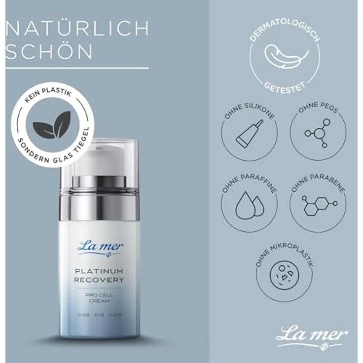 La mer Platinum Recovery Augenpflege | Pro Cell Cream Auge 15 ml | Regenerierende Anti-Aging Creme | Ohne Duft, ohne unnötige Zusatzstoffe – Bild 4