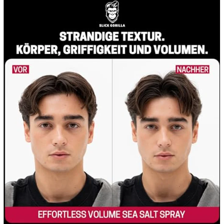 Slick Gorilla Sea Salt Spray, Haarstyling Spray für Männer mit Volumen und Textur, 200 ml – Bild 5