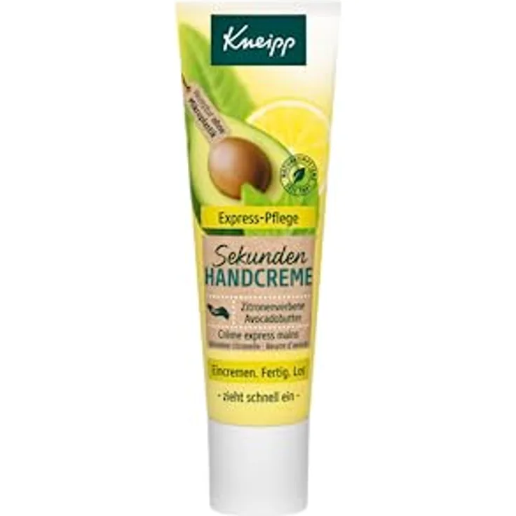 Kneipp Sekunden Handcreme Reisegröße - Zitronenverbene & Avocadobutter - samtweiche Hände in Sekundenschnelle - schnelleinziehend ohne ein klebriges Gefühl zu hinterlassen - ohne Mikroplastik - 20ml
