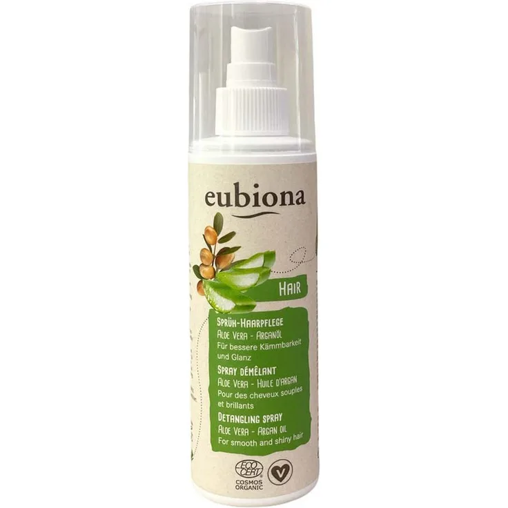 eubiona Haarpflege-Spray Leave-in Conditioner mit Aloe Vera & Arganöl, 200ml - für geschmeidigen Glanz und leichtes Kämmen