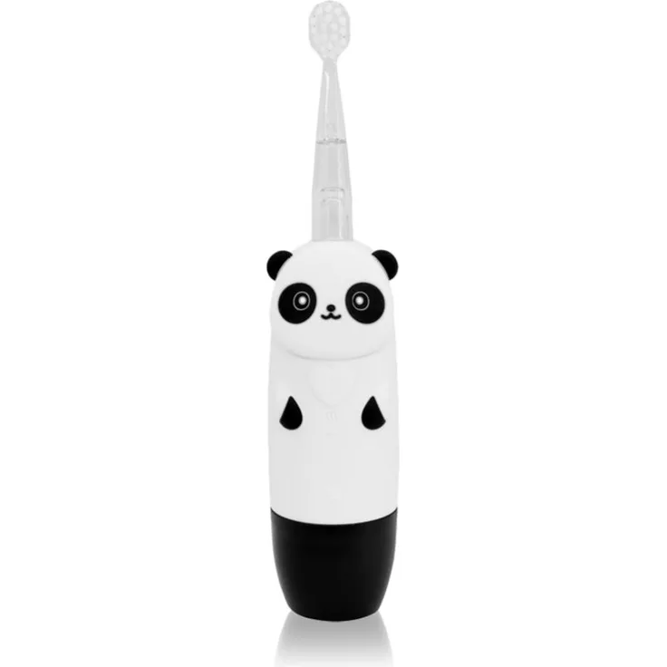 innoGIO GIOPanda Black, elektrische Schallzahnbürste für Kinder 2-12 Jahre, kinderfreundliches Design, sanfte Reinigung, schützt vor Karies
