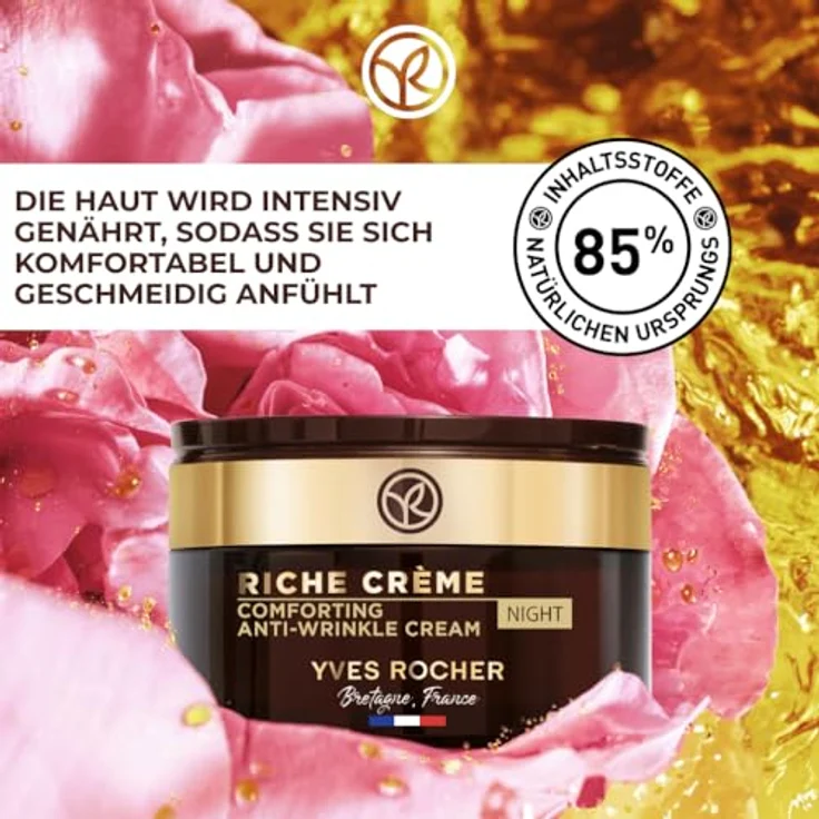 Yves Rocher RICHE CRÈME - Antifalten-Nachtpflege mit Öl aus 1000 Rosen für intensive Zellregeneration - 50 ml – Bild 2