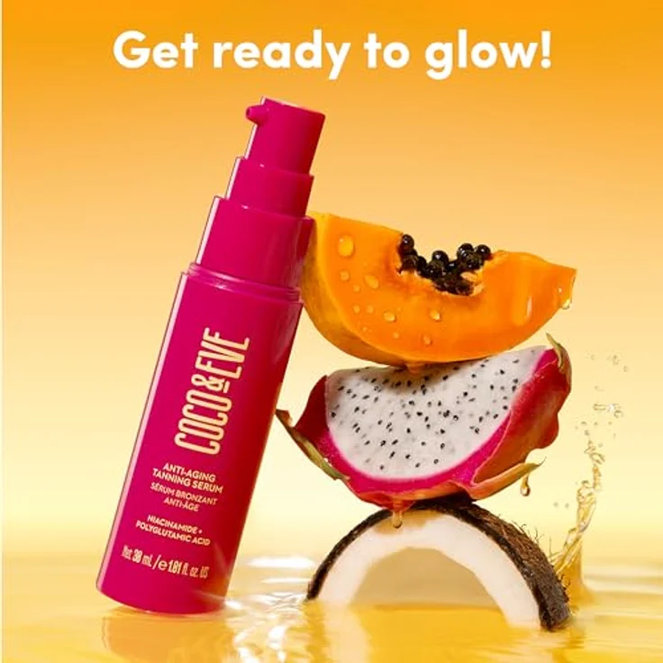 Coco & Eve Sunny Honey Anti-Aging Tanning Serum, Selbstbräuner-Serum für das Gesicht, 30 ml, vegan, für empfindliche Haut, gleichmäßige Bräune ohne Flecken – Bild 2