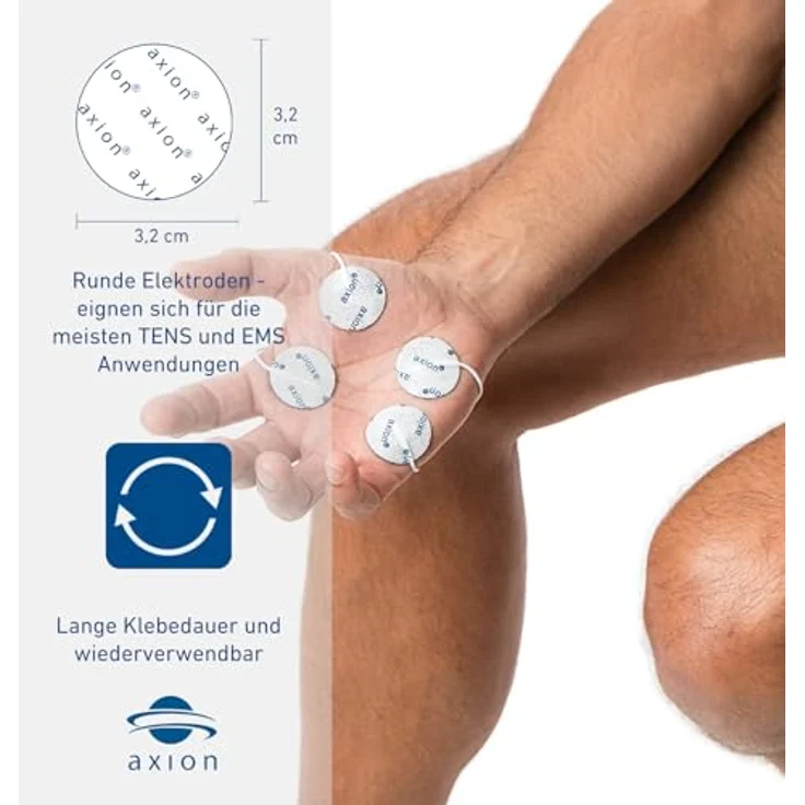 Axion Elektrodenpads für TENS EMS Geräte, selbstklebend, Ø 3.2cm, 16 St., optimal für Gesicht und Hände – Bild 3
