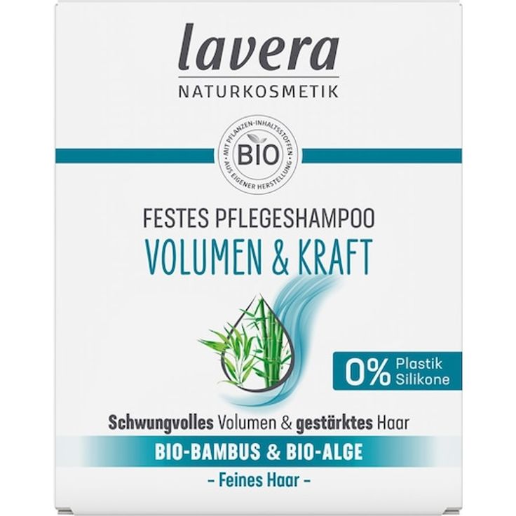 Lavera Festes Pflegeshampoo Volumen & Kraft, 100% natürliche Kosmetik für feines Haar, 50 g