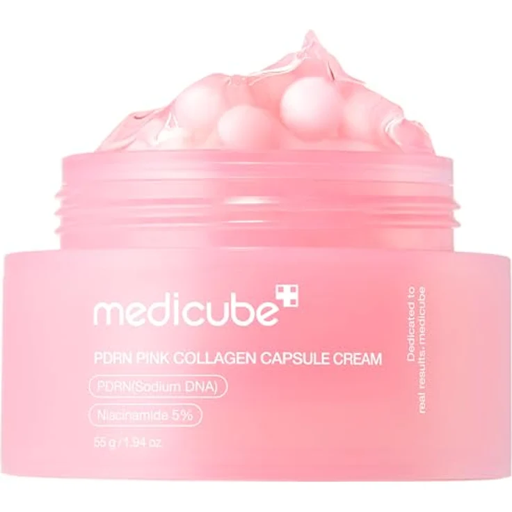 Medicube PDRN Pink Collagen Cream – Leichte Feuchtigkeitscreme für das Gesicht mit Niacinamid zur Verbesserung des ungleichmäßigen Hauttons – Koreanische Hautpflege, 55 g – Bild 1
