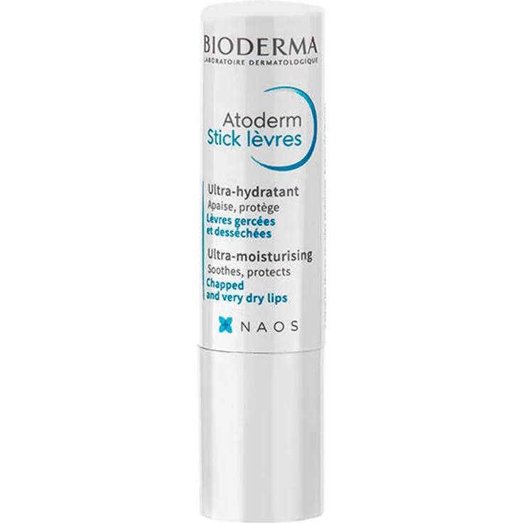 BIODERMA Atoderm Stick lèvres, Lippenpflegestift 4 g mit Himbeerduft, parabenfrei, für trockene Lippen