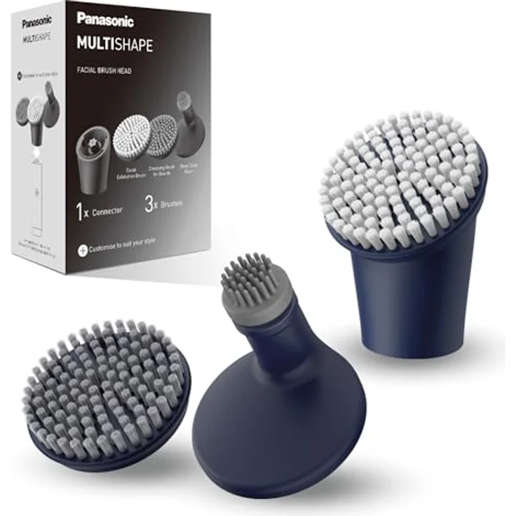 Panasonic ER-CFB1-A503 MULTISHAPE Gesichtsbürsten-Aufsatzset, 3-IN-1-Gesichtsbürsten, Schallvibration, Schwarz – Bild 1